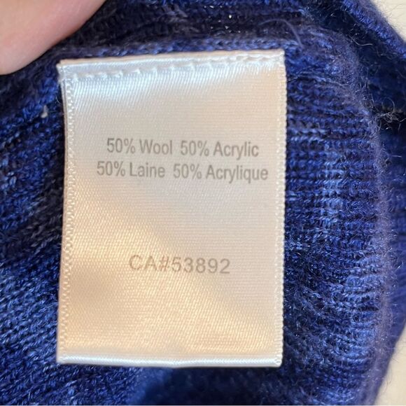 Icelandic Design Patterned Full Zip Wool Blend Sweater in Royal Blue size Small - Picture 7 of 16